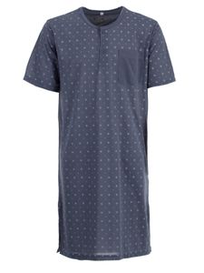 Herren Nachthemd kurzärmelig mit Brusttasche Schlafshirt, Farbe:Navy, Größe:M