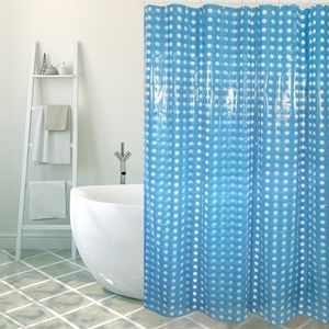MSV Antypleśniowa Zasłona Prysznicowa Niebieska Antybakteryjne, zmywalne, wodoodporne PVC 180x200cm