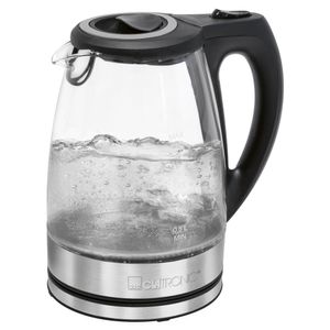 Clatronic Glas-Wasserkocher | Glas-/Edelstahlgehäuse | Füllmenge bis zu 1,7 Liter | Kabellose Technik –leichtes Ein- und Ausgießen | WKS 3744 G