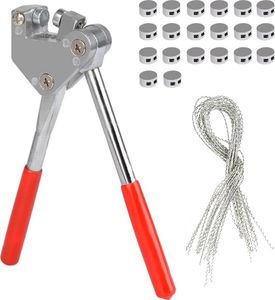 Zangen Plombenzange Set Rotplombe 10mm Kunststoffgriff (1x Kabelplombezange + 20 x Leitungen + 20 x Drahtplombe)