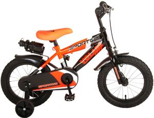 Volare Sportivo Kinderfahrrad - Jungen - 14 Zoll - Neon Orange/Schwarz - 95% montiert