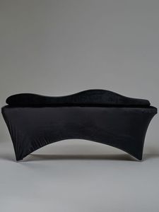 Wave Matratze mit Memory Foam 180x60 für Kosmetikliege, Massageliege, mit Bezug aus Velours, 02 schwarz