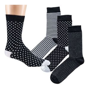 3 Paar bunte Socken mit verschiedenen fröhlichen Motiven viel Baumwolle Black & White Gr. 35/38