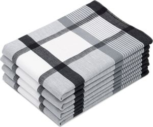 4er Set Geschirrtücher Baumwolle, 50x70 cm, schwarz-kariert