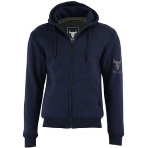 Herren motorrad hoodie mit protektoren Motorradhoodie Schutzjacke, Größe:60/4XL, Farbe:Marineblau