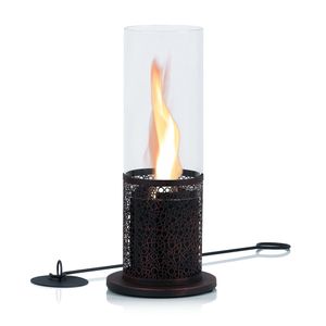 Zelsius Tischkamin für Indoor und Outdoor mit wirbelnder Flamme | Kupfer | Ø 20 x 50,5 cm | Ethanol