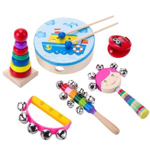 Musikinstrument Spielzeug für Kinder, Holz Percussion Instrument Set Baby Spielzeug Geschenk für Kleinkinder Kinder Vorschule Kinder 6-piece set
