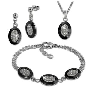 Amello Sada šperků z nerezové oceli Keramický náhrdelník, náramek, náušnice ESSX32S