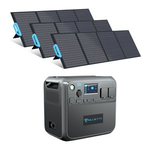 BLUETTI AC200P Prenosný generátor 2000Wh Solárny generátor so solárnym panelom Sada s 3ks 120W PV120 solárnych modulov Skladací solárny panel, 2000W Prenosná elektráreň pre núdzové napájanie Camping Caravan Motorhome