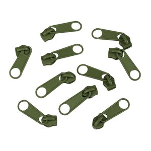 10 Schieber Reißverschluss Zipper für Endlosreißverschluss 3mm, mehr als 70 Farben, Farbe:oliv