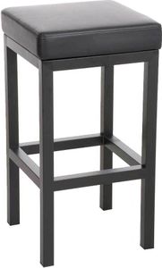 DELUKE® Barhocker KIEL - Schwarz, Kunstleder, Stahl, 80cm Höhe | Barhocker ohne Lehne Barstuhl Tresenhocker Tresenstuhl Kneipenhocker Kneipenstuhl