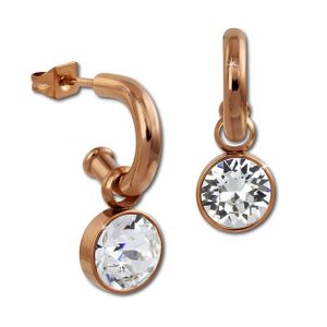 Amello Ohrringe Edelstahl Ohrhänger weiß glitzernde Zirkonias rosegold D2ESOS51W