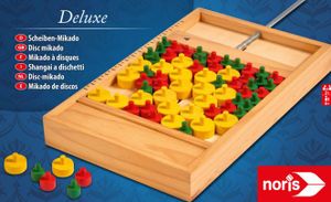 Noris 606101929 Deluxe Scheiben Mikado - Der etwas andere Spieleklassiker für Kinder ab 6 Jahren und Erwachsene – mit Spielmaterial aus Holz