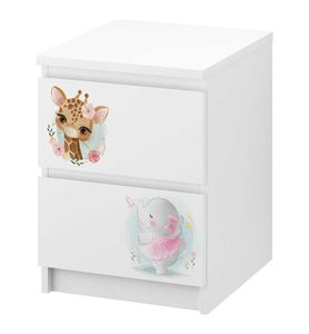MyMaxxi -  Klebefolie Möbel passend für IKEA Malm Kommode 6 Schubladen hoch  Motiv Tiere Kinder  Möbelfolie selbstklebend  Dekofolie Tattoo Aufkleber Folie für Wohnzimmer und Kinderzimmer