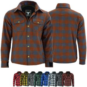 Herren Motorradhemd Lumberjack Holzfäller Hemd mit Protektoren, Größe:52/L, Farbe:Karamell