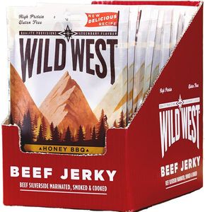 12x Wild West Honey BBQ Beef Jerky 70g