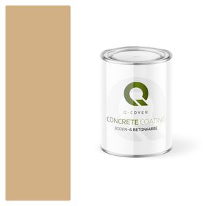Q-COVER Bodenfarbe Betonfarbe Garagenboden Bodenbeschichtung für Innen- und Außenflächen Kellerfarbe Fußbodenfarbe Beige 0,9L