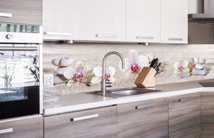 Küchenrückwand Folie selbstklebend ZEN GARTEN 260 x 60 cm - Klebefolie - Dekofolie - Spritzschutz für Küche -