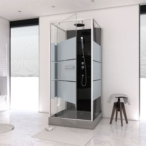 MARWELL Komplettdusche Fertigdusche Dusy 80 x 80 x 225 cm – Dusche mit Fronteinstieg – Duschkabine mit hochwertigen Aluminiumprofilen - Einstiegshöhe 16 cm