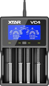 XTAR VC4 4-Schacht USB-Ladegerät mit LCD