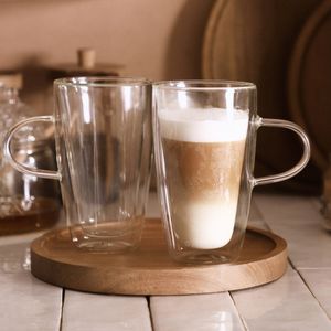 Sklenice Sklenice na kávu Sklenice na čaj Sklenice na čaj Šálek na kávu Šálek na čaj Dvoustěnné sklo Cembra - Sada 2 šálků na Latte Macchiato 0,33 l H