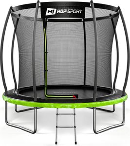 Hop-Sport Trampolin Outdoor - Ø 244 - Trampolin mit innenliegenden Sicherheitsnetz, gebogenen Netzstangen und Sicherheitszertifikaten - Komplettset