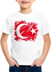 BaumwolleCloud Türkei Kinder T-Shirt Turkey Türkiye Flagge Mondstern