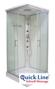 Komplettduschkabine TWIST 1 - 80 x 80 x 215 cm - Mit Massagedüsen - Glasablage - Eckeinstieg - Sicherheitsglas - Dusche komplett