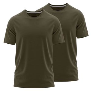 FORSBERG einfarbiges T-Shirt im Doppelpack, Farbe:dunkeloliv, Größe:XL