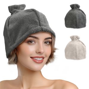 JEMIDI Saunahut aus Baumwolle - weiche Saunamütze für Damen und Herren - Unisex Kopfbedeckung - Sauna Hut - Mütze in Grau
