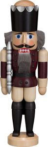 Holz Nussknacker Figur König lasiert 29 cm, Farbe:aubergine lasiert