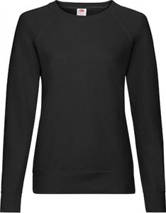 Fruit of the Loom 62-146-0 | Lady-Fit Lightweight Raglan Sweatshirt / Pullover - Farbe: Black - Größe: XL