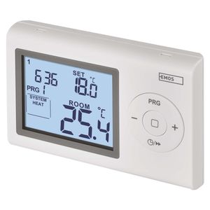 EMOS digitaler Raumthermostat, programmierbarer Thermostat für Heizung und Kühlung, Frostschutz, drahtverbunden zur Aufputzmontage, P5607
