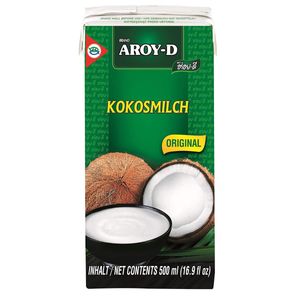 Aroy D Kokosmilch natürliche Kokosmilch zum Backen und Kochen 500ml