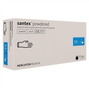 Mercator Medical | santex® gepuderte Naturlatex Untersuchungs- & Schutzhandschuhe | Größe M | 100 Stück