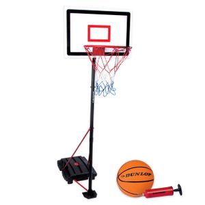 Dunlop Basketbalový obruč - basketbalový set - nastaviteľná výška 165-205 cm - vrátane basketbalovej lopty a pumpy - basketbalový obruč pre deti