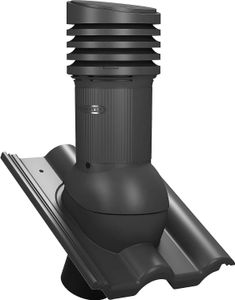 Entlüfterkamin EVO DN125 für Braas - Frankfurter, Benders - Mecklenburger, ProDach - Doppelrömer Dachziegel Dachlüfter Lüfter (RAL 7021 - Anthrazit)