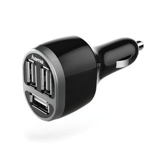 HAMA Kfz-Ladegerät, 3-fach USB, 5.2 A, Schwarz (00173603)
