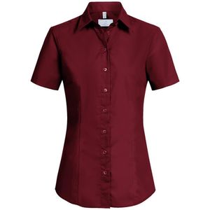 Greiff Corporate Wear BASIC Damen Business-Bluse Kurzarm Kentkragen Regular Fit Baumwollmix ® pflegeleicht Bordeaux 46