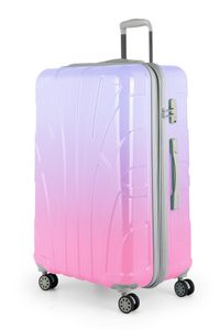 Suitline - Großer Reisekoffer erweiterbar Trolley Koffer Damen 4 Rollen TSA, Gradient glänzend, 96-110 Liter, Sakura