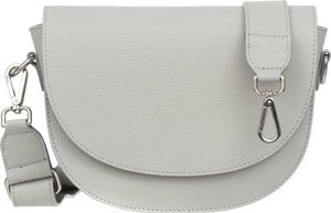 Coppetta Handtasche aus italienischem Leder - Reißverschlusstasche - abnehmbarer & verstellbarer Riemen - Ideal für Alltag - Grau