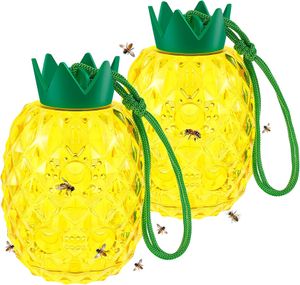 2 Stück Ananas-Wespenfalle, Bienenfalle, Wespenfalle zum Aufhängen im Freien, Wespenabwehrfalle, Abschreckung, Killer-Insektenfänger