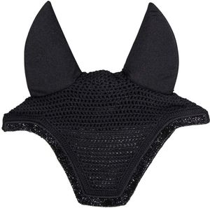 Kentucky Horsewear Fliegenmütze Wellington Glitter Stone Fliegenhaube Schwarz Full