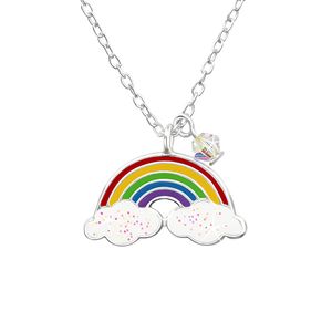 Kette Mädchen Silber 925: Kinderkette mit Regenbogen oder Meerjungfrau Regenbogen (Rainbow)