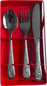 Kinderbesteck Bamby, 3-teilig Besteck für Kinder, Gabel, Messer, Löffel Tiermotiv Kinderbesteck Bamby, 3-teilig Besteck für Kinder, Gabel, Messer, Löffel Tiermotiv