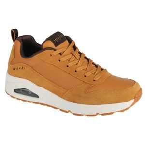 Skechers Uno, Herren Leder Sneakers, Sportschuhe in whiskey, Air Cooled Memory Foam Fußbett, Skech-Air-Laufsohle