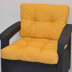 Kissen / Polster für PE - Rattanmöbel , Set Sitz + Rücken , Colore giallo (gelb)