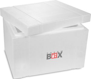 THERM BOX Styroporbox 53W 57x48x40cm Wand 5cm Volumen 53,24L Isolierbox Thermobox Kühlbox Warmhaltebox Wiederverwendbar