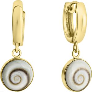 V Klappcreolen 925/-Sterling Silber vergoldet  Muschel