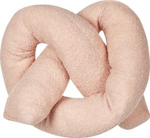 BELIANI Dekokissen Rosa Webpelz mit Füllung 172x14 cm Teddy-Optik Bretzelform Knotenkissen Modern Wohnzimmer Schlafzimmer Ausstattung Sofakissen